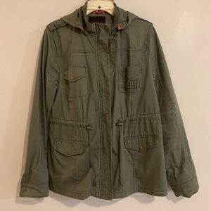 YOKI Size XL Green Utility Jacket Removable Hood